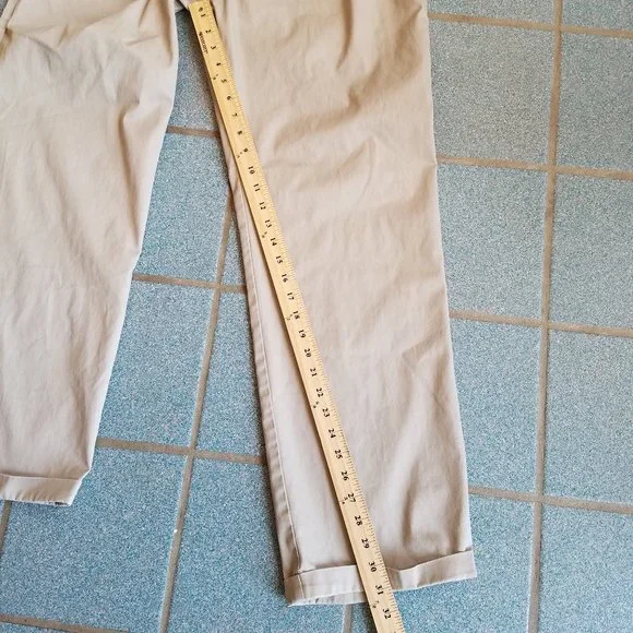 George Men's Pleated Tan Pants Khakis 36 x 32 - Picture 4 of 6